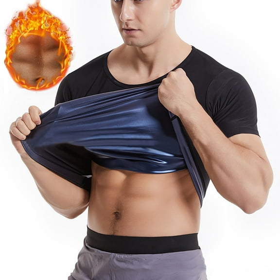 ZZHZGZ Mens 4Th of July Shirt Men T Shirts Plain Sauna Shirt for Men Short Sleeve Sauna Suit for Men Sweat Body Sauna Vest for Men Gym Exercise Sauna Top S