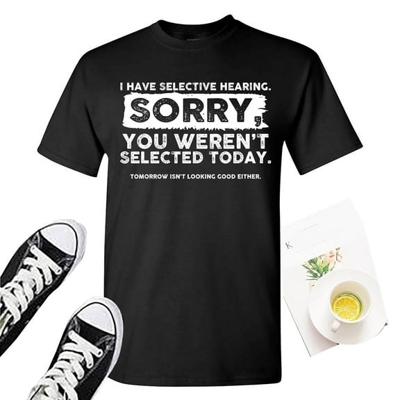 ZZHZGZ Mens 4Th of July Shirt Men T Shirt I Have Selective Hearing # Men's and Women's Summer Fashion Casual Printed Short Sleeved T Shirt Tops L