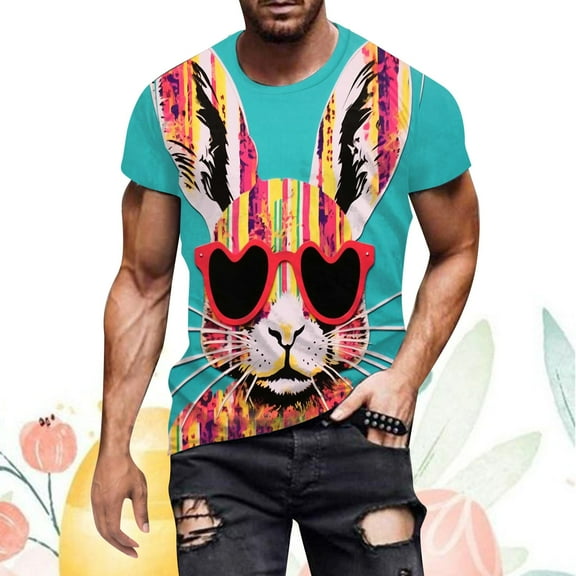 ZZHZGZ Mens 4Th of July Shirt Men T Shirt Mens Digital 3D Printed T Shirt Short Sleeved Shirt Top Lapel Xxl