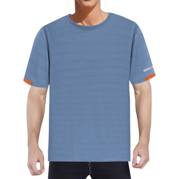 ZZHZGZ Mens 4Th of July Shirt Men T Shirts 2025 Summer New Ice Elastic Ice Silk Casual Casual Baggy Size Round Neck Men's Short Sleeved T Shirt Xl