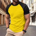 thumbnail image 1 of ZZHZGZ Mens 4Th of July Shirt Men T Shirts Graphic European Color Blocked Twill Business Sport Raglan Sleeves Men Trendy Short Sleeved T Shirt S, 1 of 7