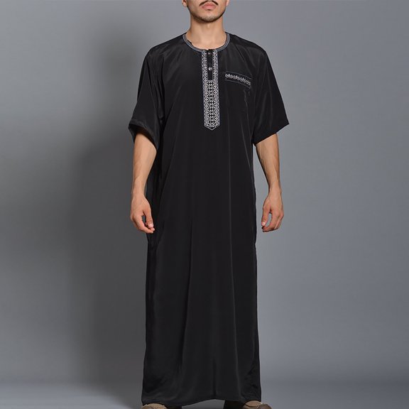 ZZHZGZ Mens 4Th of July Shirt Men T Shirts Graphic Kaftan for Men Half Sleeve Mens Thobe Maxi Male Shirt Clothes Abaya Dubai Gown S
