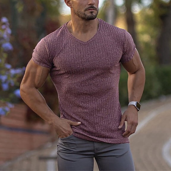 ZZHZGZ Mens 4Th of July Shirt Men T Shirts Graphic V Neck Casual Short Sleeved Summer Knit T Shirt M