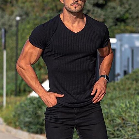 ZZHZGZ Mens 4Th of July Shirt Men T Shirts Graphic V Neck Casual Short Sleeved Summer Knit T Shirt M