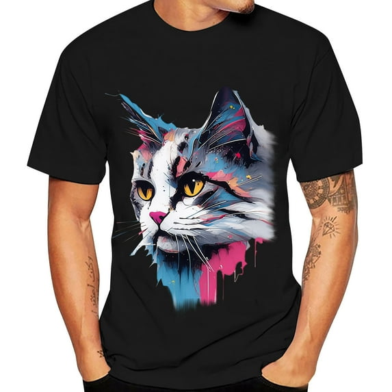 ZZHZGZ Mens 4Th of July Shirt Men T Shirts Male's T Shirt Round Neck Short Sleeve Animal Printing Street Art Sports Shirt Xxl