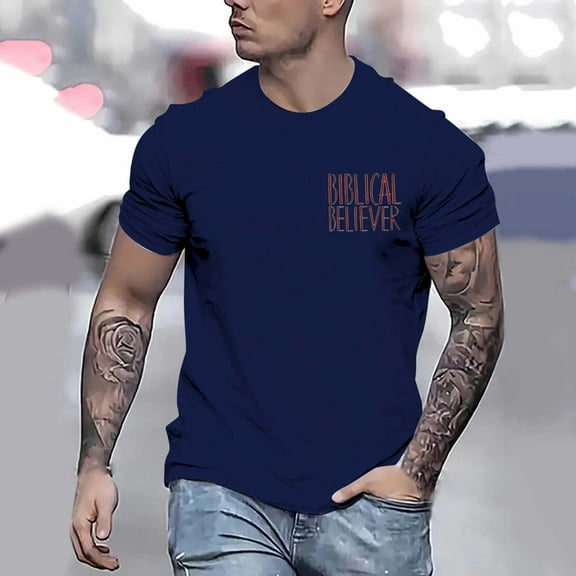 ZZHZGZ Mens 4Th of July Shirt Men T Shirts Pack Biblical Believer Chri Stian T Shirt Xxl