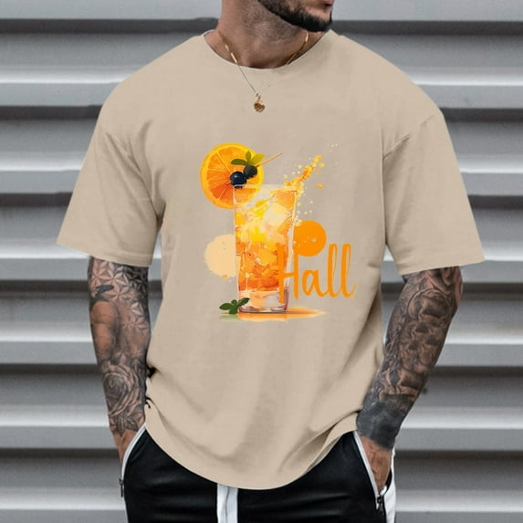 ZZHZGZ Mens 4Th of July Shirt Men T Shirts Pack Hallöchen Aperölchen Spritz Party Fancy Dress T Shirt Black L