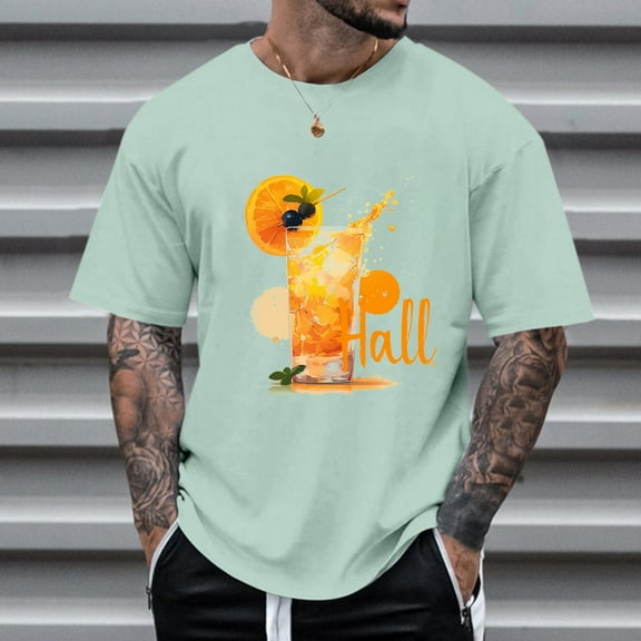 ZZHZGZ Mens 4Th of July Shirt Men T Shirts Pack Hallöchen Aperölchen Spritz Party Fancy Dress T Shirt Black S