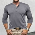 thumbnail image 1 of ZZHZGZ Mens 4Th of July Shirt Men T Shirts Pack Men Slub Open Tube Shirt Long Sleeve Collar T Shirt Top Xl, 1 of 8