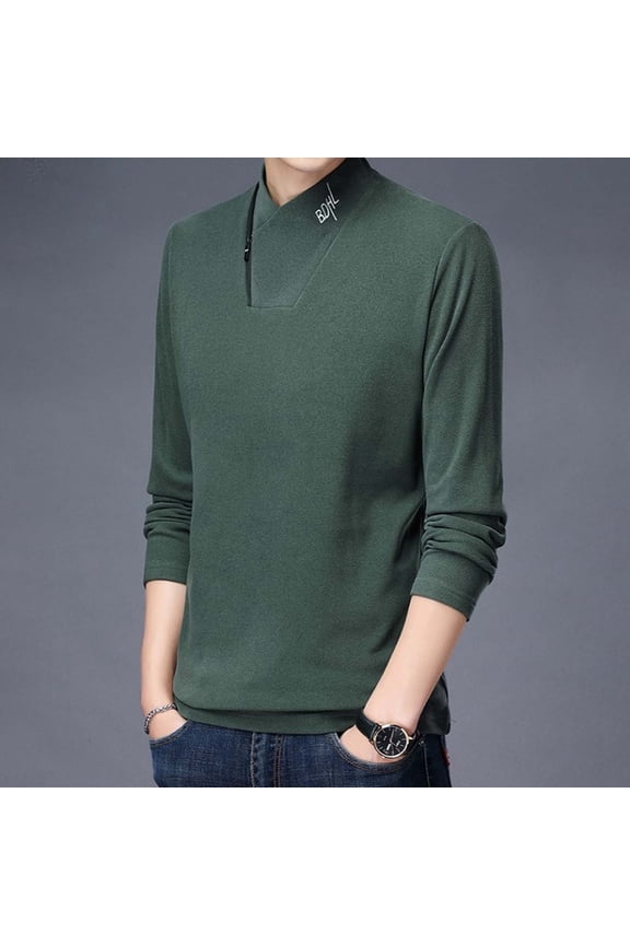 Mens 4Th of July Shirt Men T Shirts Plain Men's Winter Long Sleeve V Neck Embroidered Thermal Base Layer T Shirt for Inner Wear Xxl