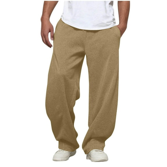ZZHZGZ Sweatpants for Men Sweatpants for Men Open Bottom Wide Leg Casual Baggy Pants Fashion Elastic Waisted Drawstring Workout Joggers with Pockets Xxl