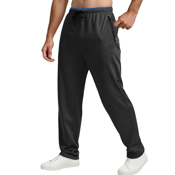 ZZHZGZ Sweatpants for Men Men's Sweatpants Open Bottom Athletic Jogger Pants Running Workout Gym Pants with Pockets & Adjustable Waistband S