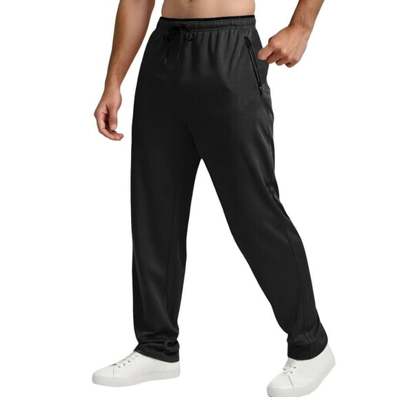 ZZHZGZ Sweatpants for Men Men's Sweatpants Open Bottom Athletic Jogger Pants Running Workout Gym Pants with Pockets & Adjustable Waistband S