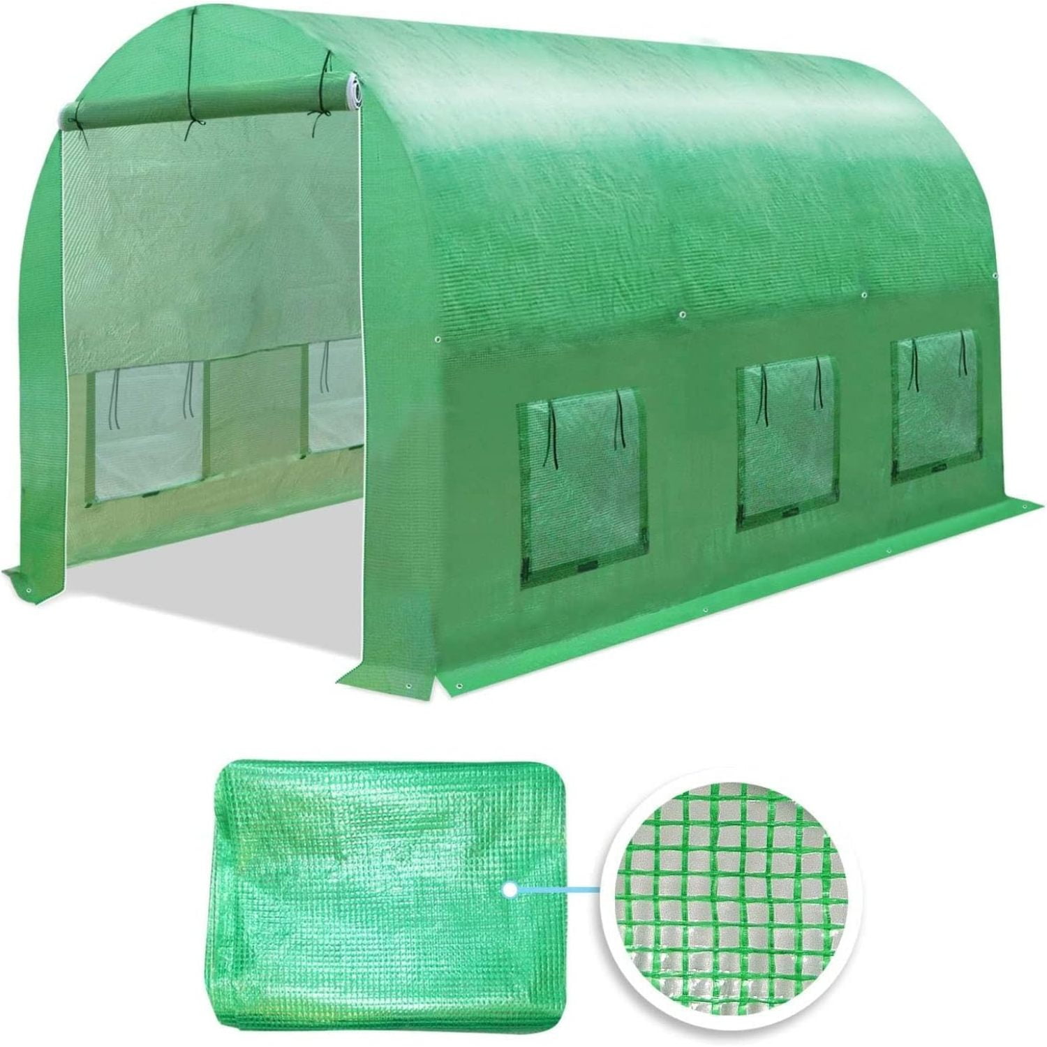 BenefitUSA Greenhouse Replacement Cover - 20'x10'x7' Walk-in Plant Garden Cover With Zipper Door