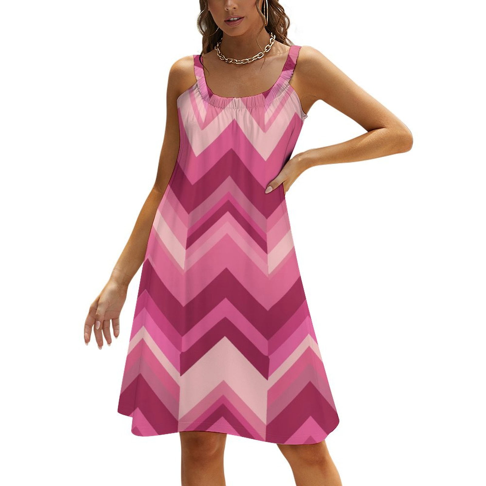 ZZMCR Exotic Pink Chevron 373 Women ...