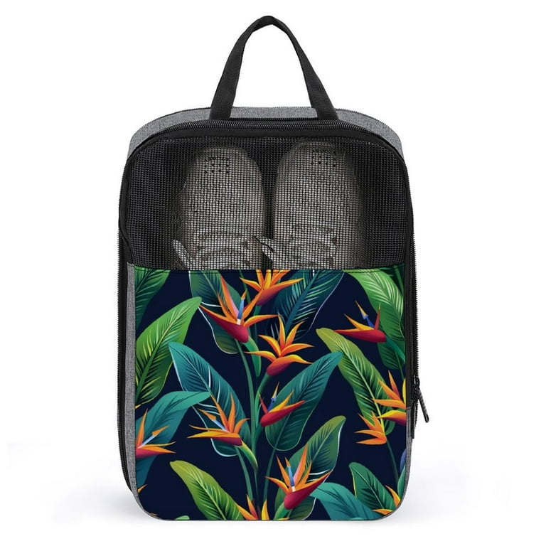 ZZMCR Strelitzia Reginae Flower 4 Portable Travel Shoe Bag Reusable Shoe Pouch Protector with Mesh Window Shoe Bags for Travel Packing and Organizing Walmart