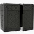 thumbnail image 1 of ZZMTIME 4x3FT Heavy-Duty Outdoor Storage Shed | 34 Cu.Ft Waterproof Resin Cabinet with Double-Wall | UV-Resistant & Lockable for Garden Tools, Bikes, Patio Furniture (Wood Grain Texture), 1 of 5