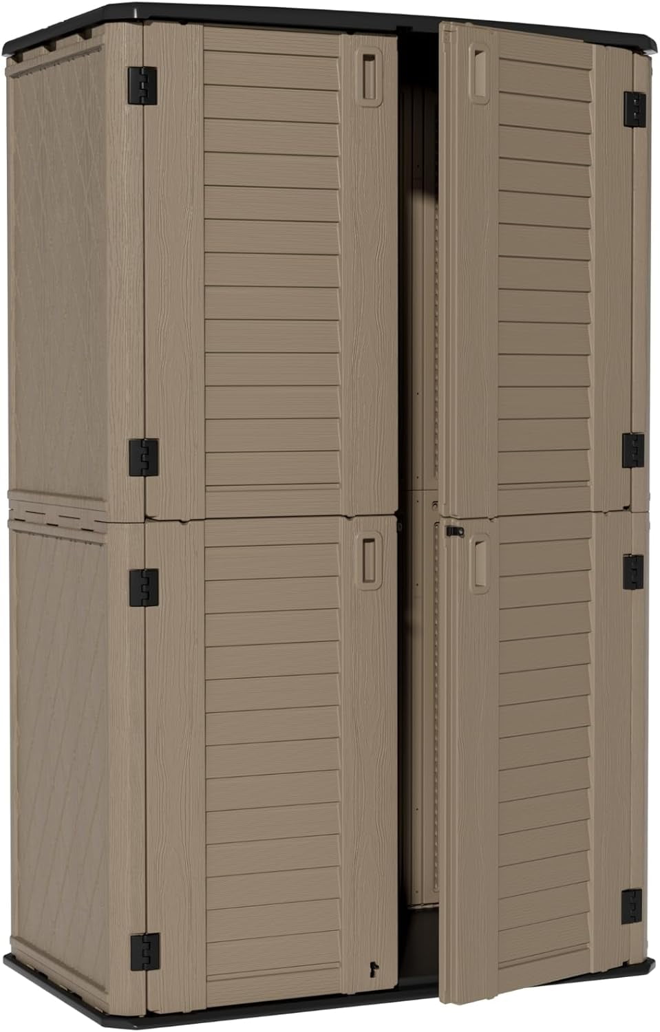 ZZMTIME Large 52 Cu.ft Waterproof Storage Shed, Outdoor Storage Cabinet，Durable Resin Storage for Patio Furniture, Garden Tools, Pool Accessories, Mower Storage (Coffee)