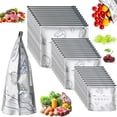thumbnail image 1 of ZZSEABAG Reusable Aluminum Foil Sealable Storage Bags, Disposable Pouches 30 Count, Zipper Bags with Label for Vegetable Fruit Meat, 1 of 7