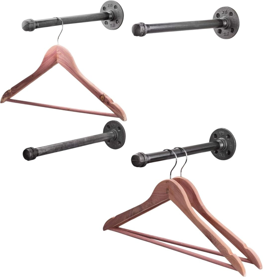 ZZSP Industrial Pipe Wall Mounted Clothing Rack, Commercial or ...