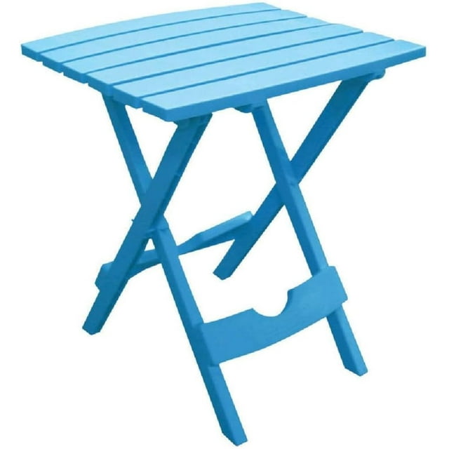 ZZSP Manufacturing Quik Fold Patio Side Table, Resin, Pool Blue