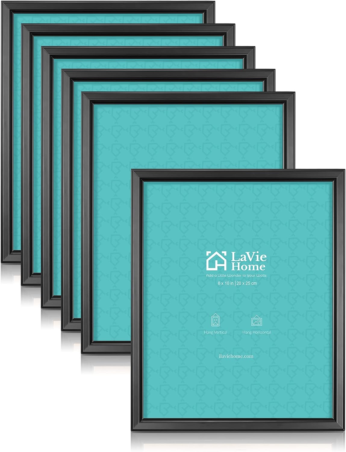 ZZVV 8x10 Picture Frames (6 Pack, Gold) Simple Designed Photo Frame