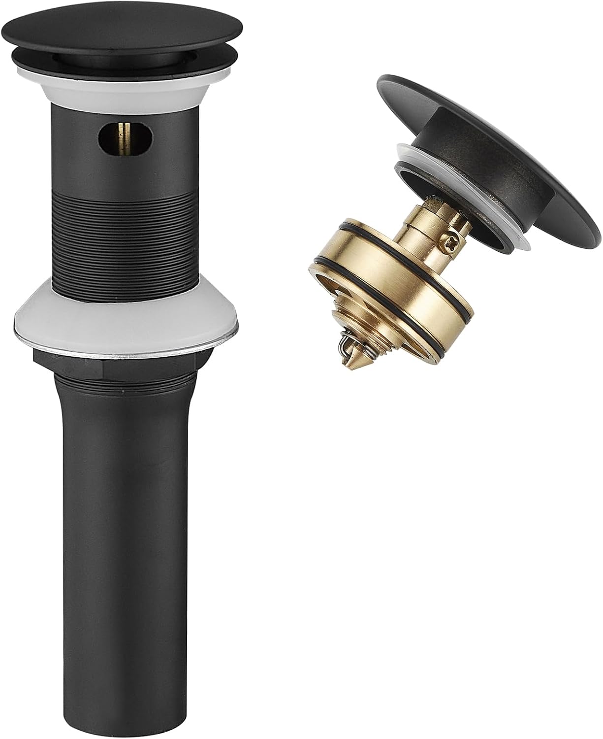 ZZVV Sink Drain with Strainer Basket Hair Catcher,Anti Clog Pop Up