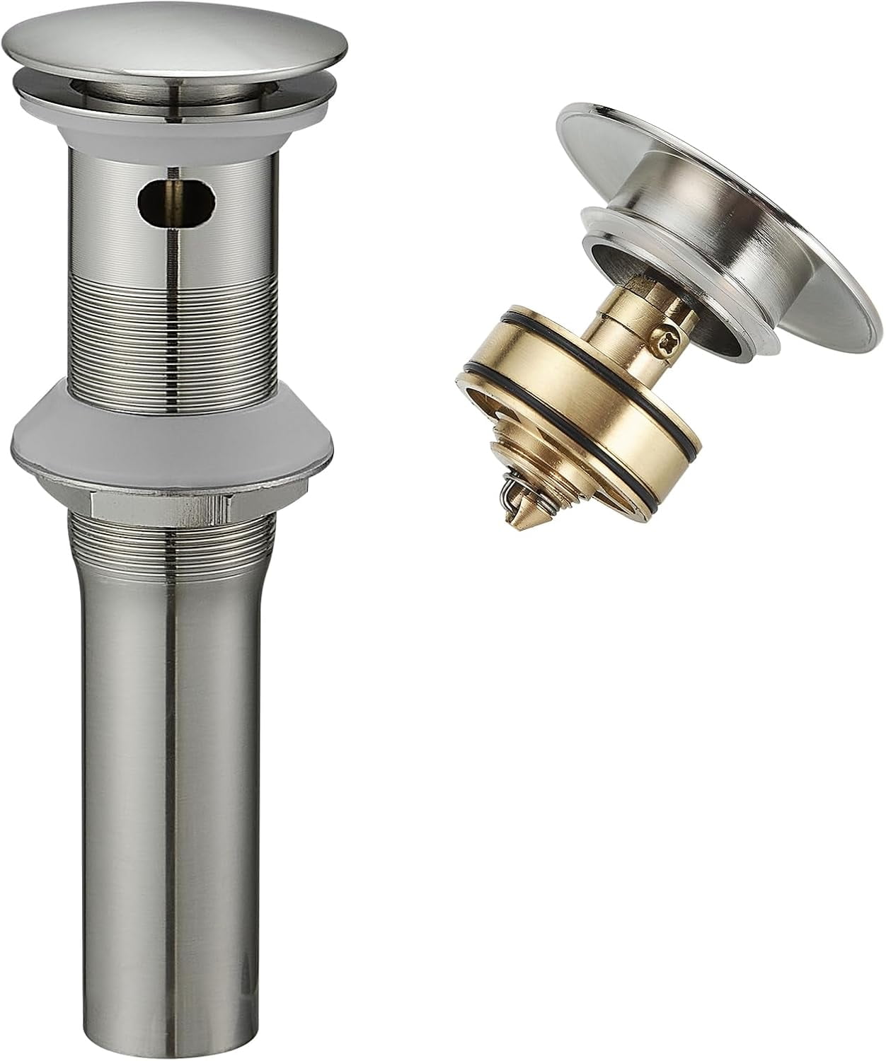 ZZVV Sink Drain with Strainer Basket Hair Catcher,Anti Clog Pop Up