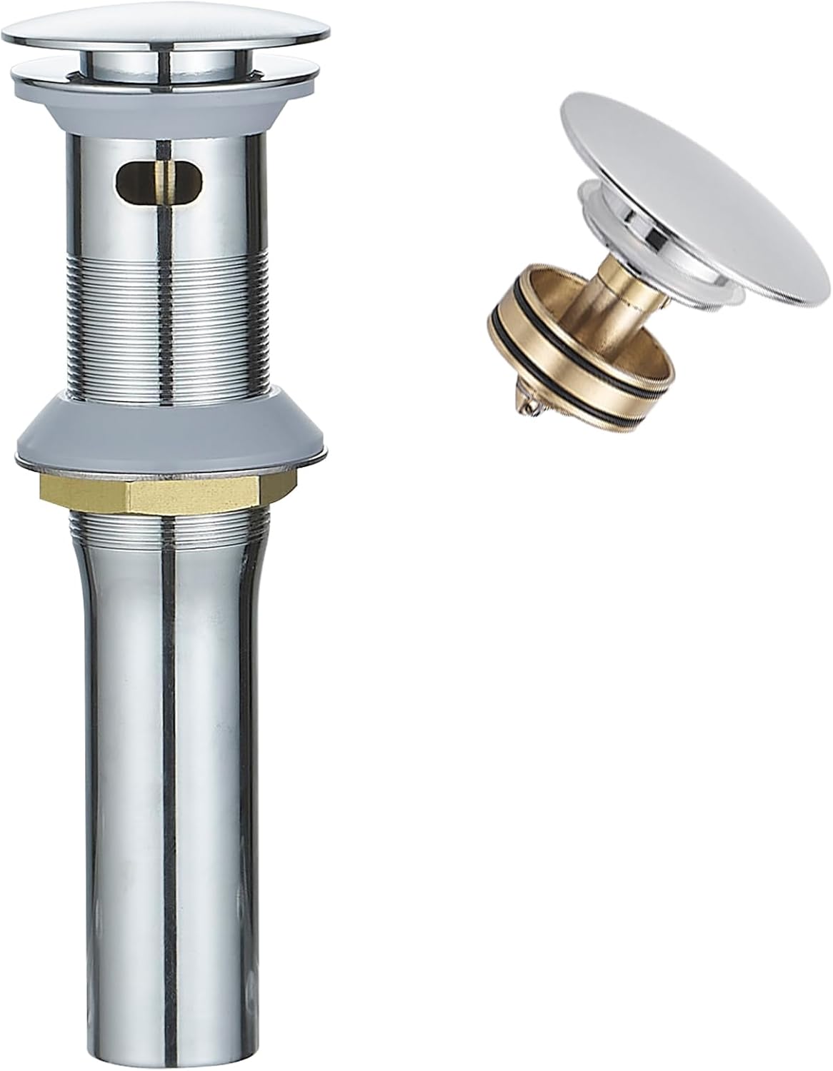 ZZVV Sink Drain with Strainer Basket Hair Catcher,Anti Clog Pop Up