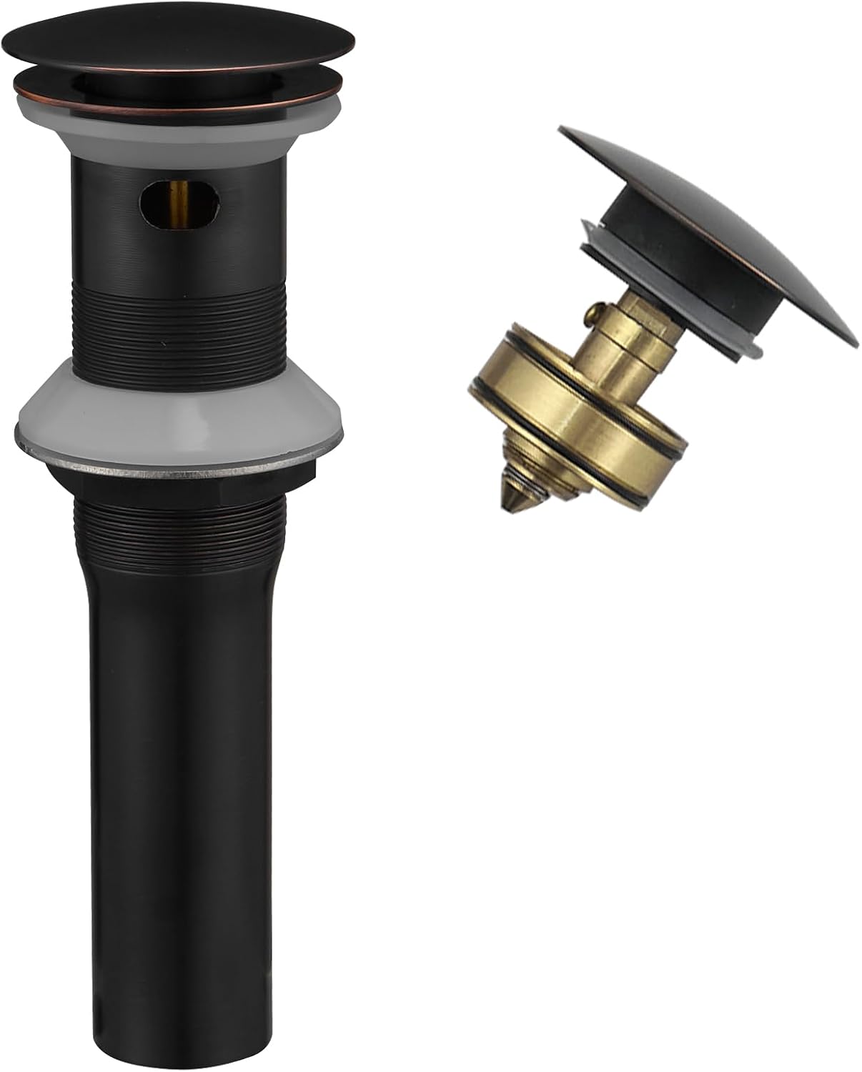 ZZVV Sink Drain with Strainer Basket Hair Catcher,Anti Clog Pop Up