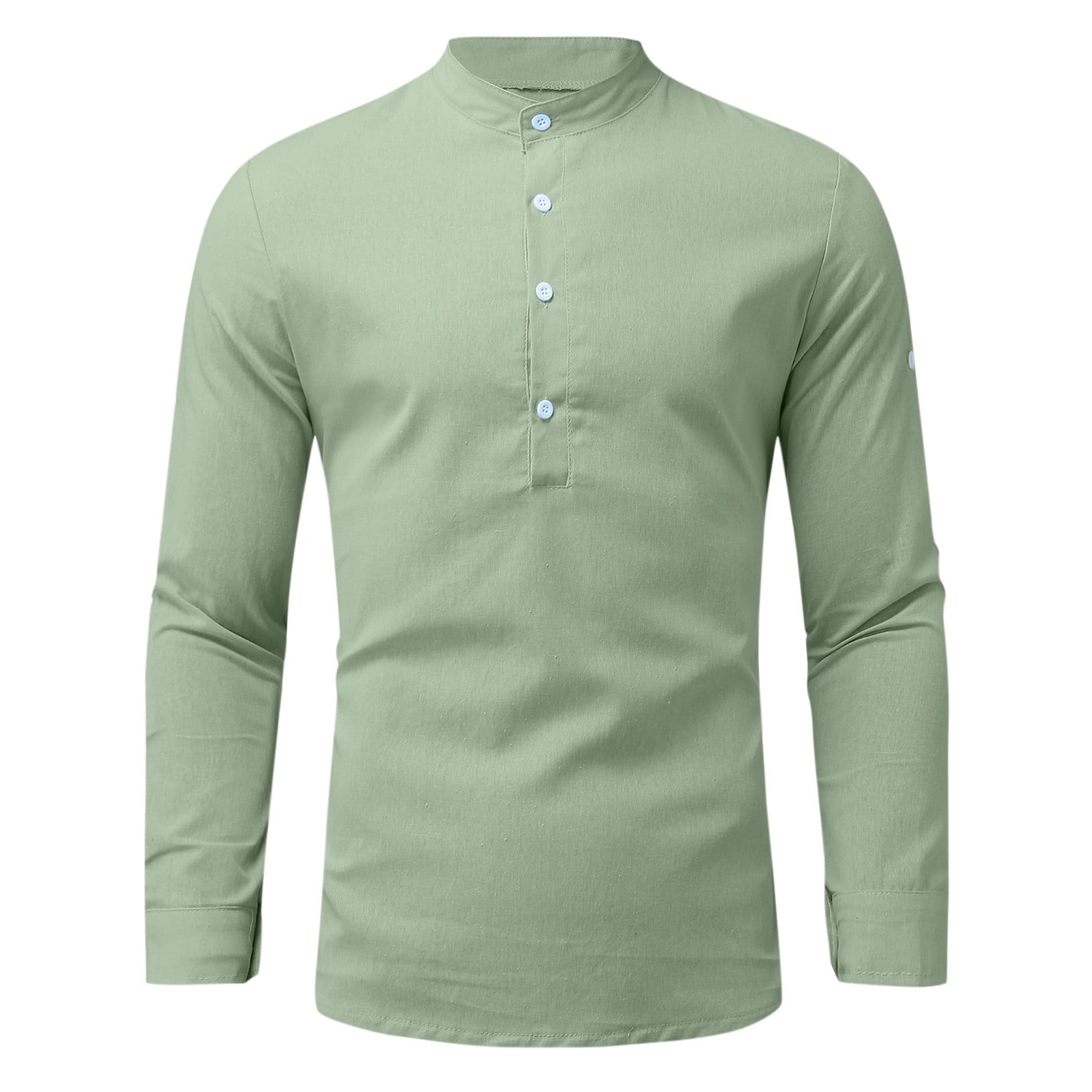 ZZWXWB Long Sleeve For Men Men Cotton Linen Shirt Pullover Casual