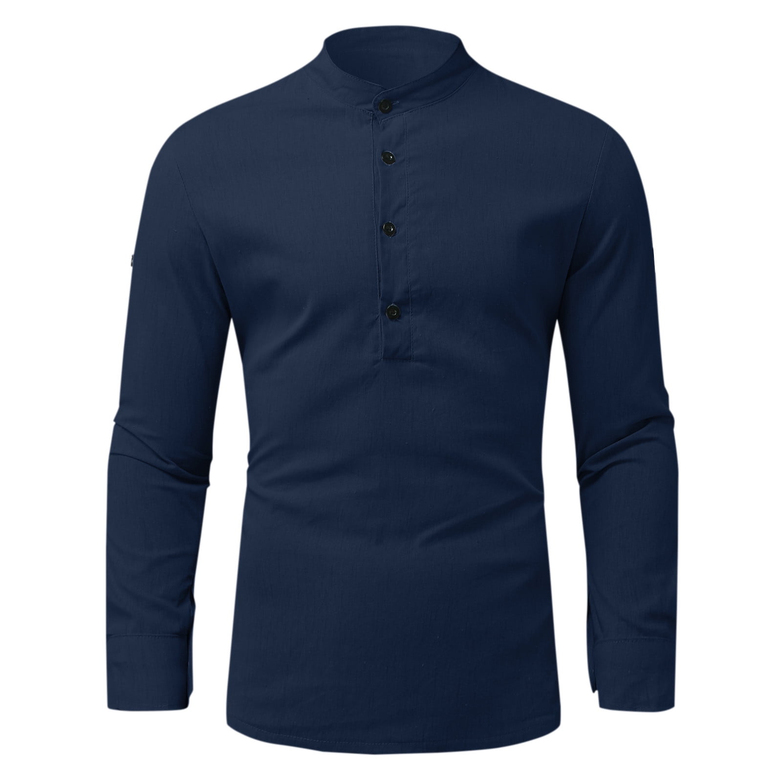 ZZWXWB Long Sleeve For Men Men Cotton Linen Shirt Pullover Casual