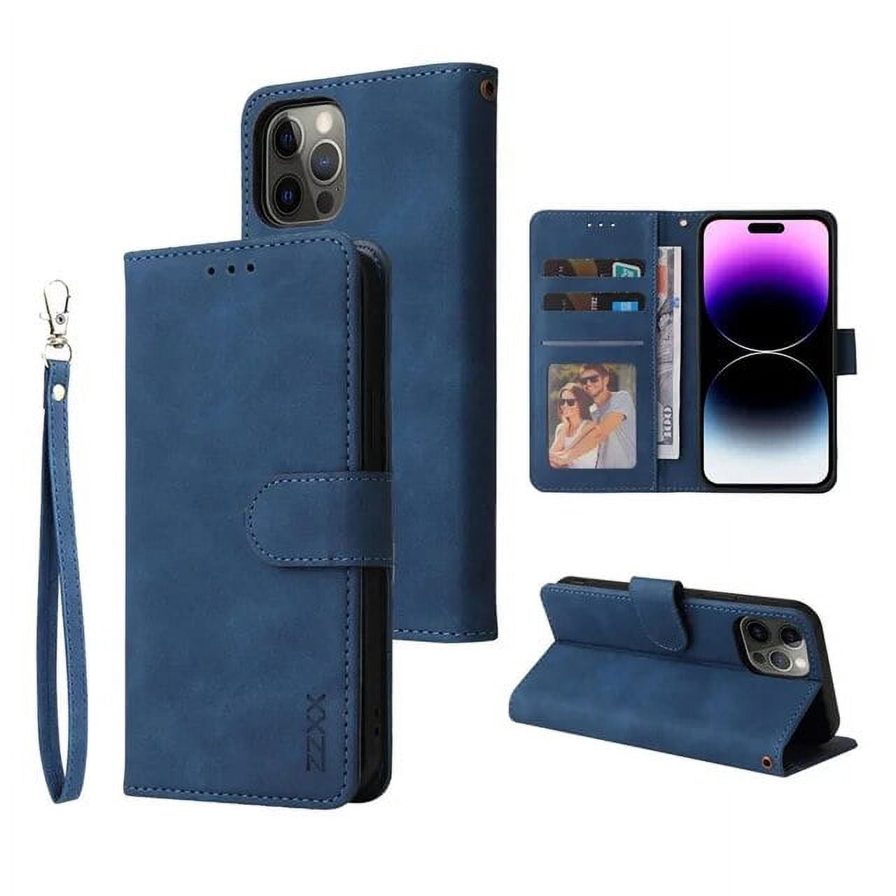 ZZXX Leather Wallet Phone Case For iPhone 15 Pro Max 14 13 Mini 12