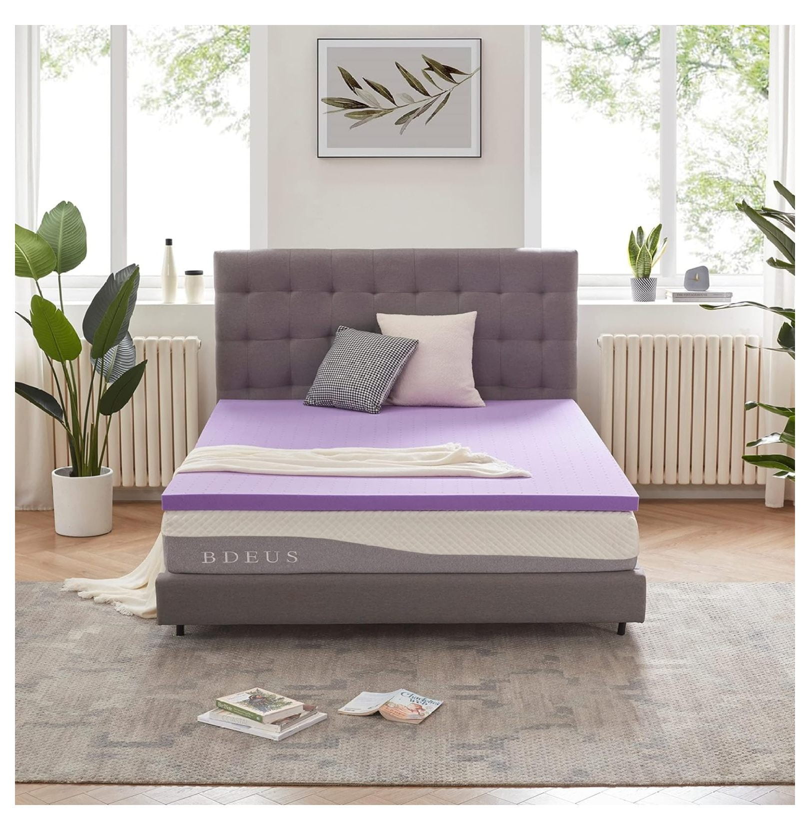 ZZYY 2 Inch Gel Memory Foam Mattress Topper Ventilated Soft Mattress