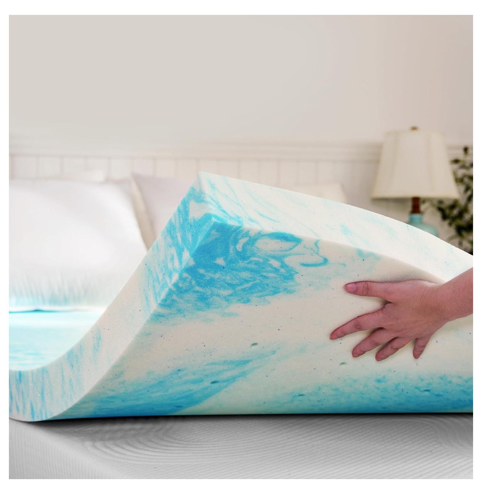 ZZYY 3 Inch Memory Foam Mattress Topper Full, Cooling Ventilation Gel