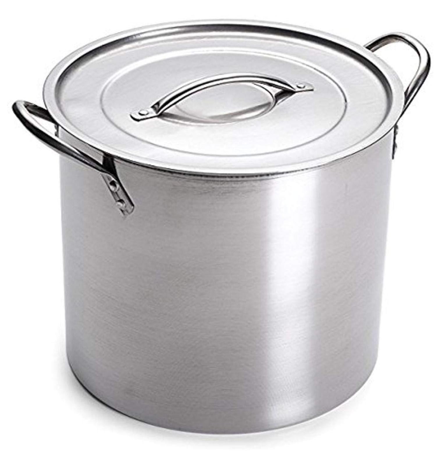 5-Gallon Polished Stainless Steel Stock Pot with Lid