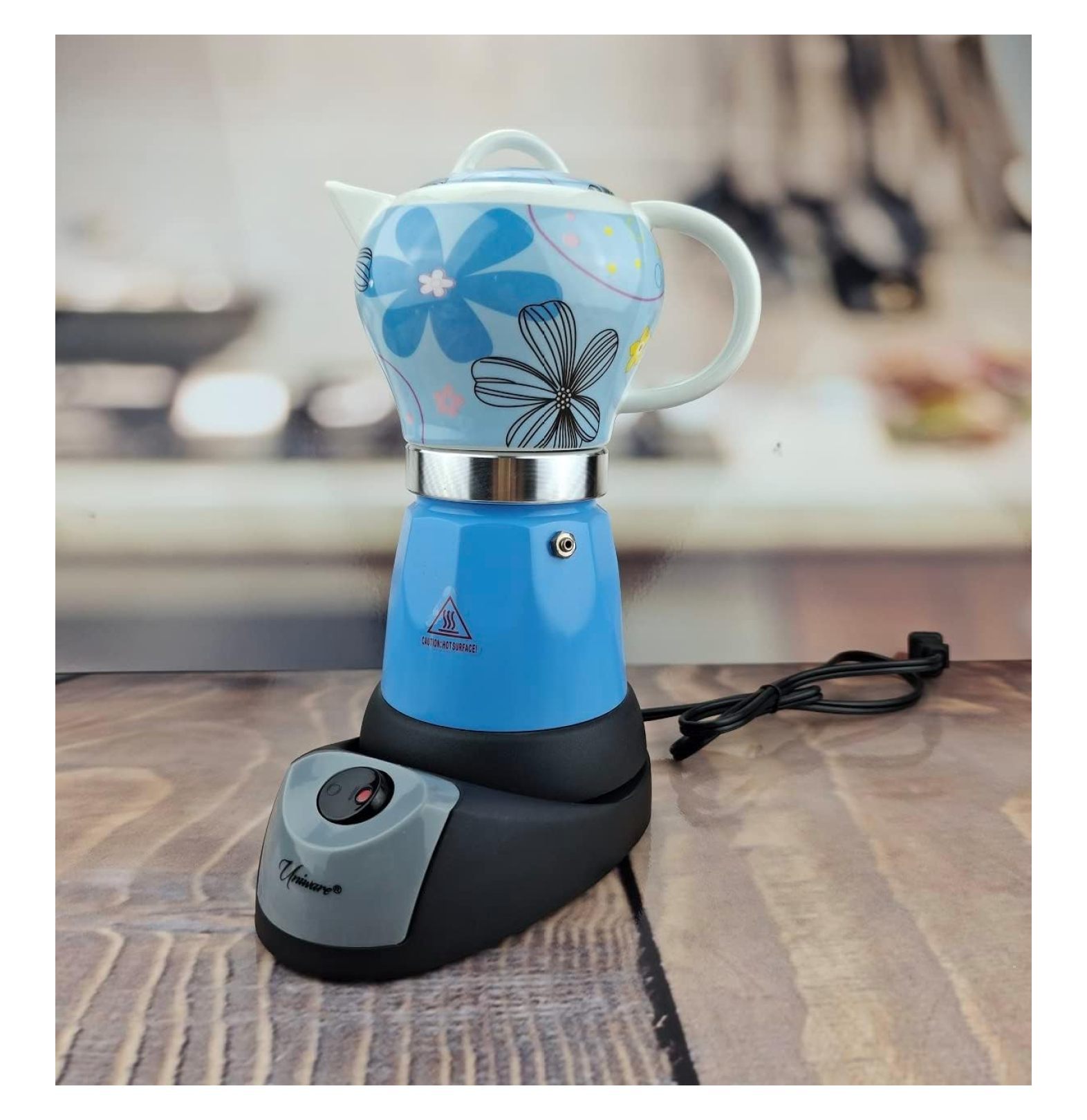 ZZYY 6 Cup Professional Electric Espresso/Moka Coffee Maker (Blue)