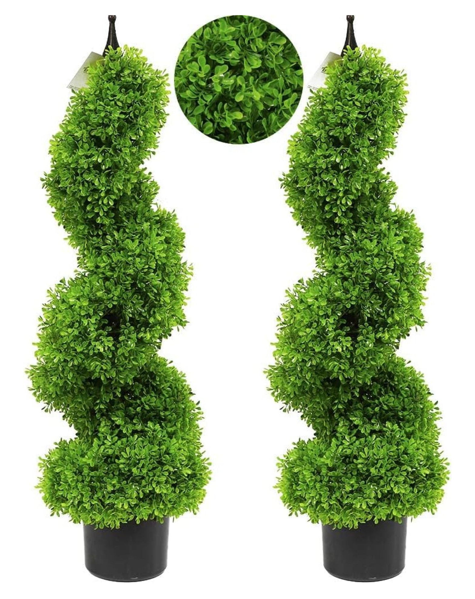 ZZYY Artificial Topiary Outdoor Boxwood Spiral Topiary Tree 3ft (2