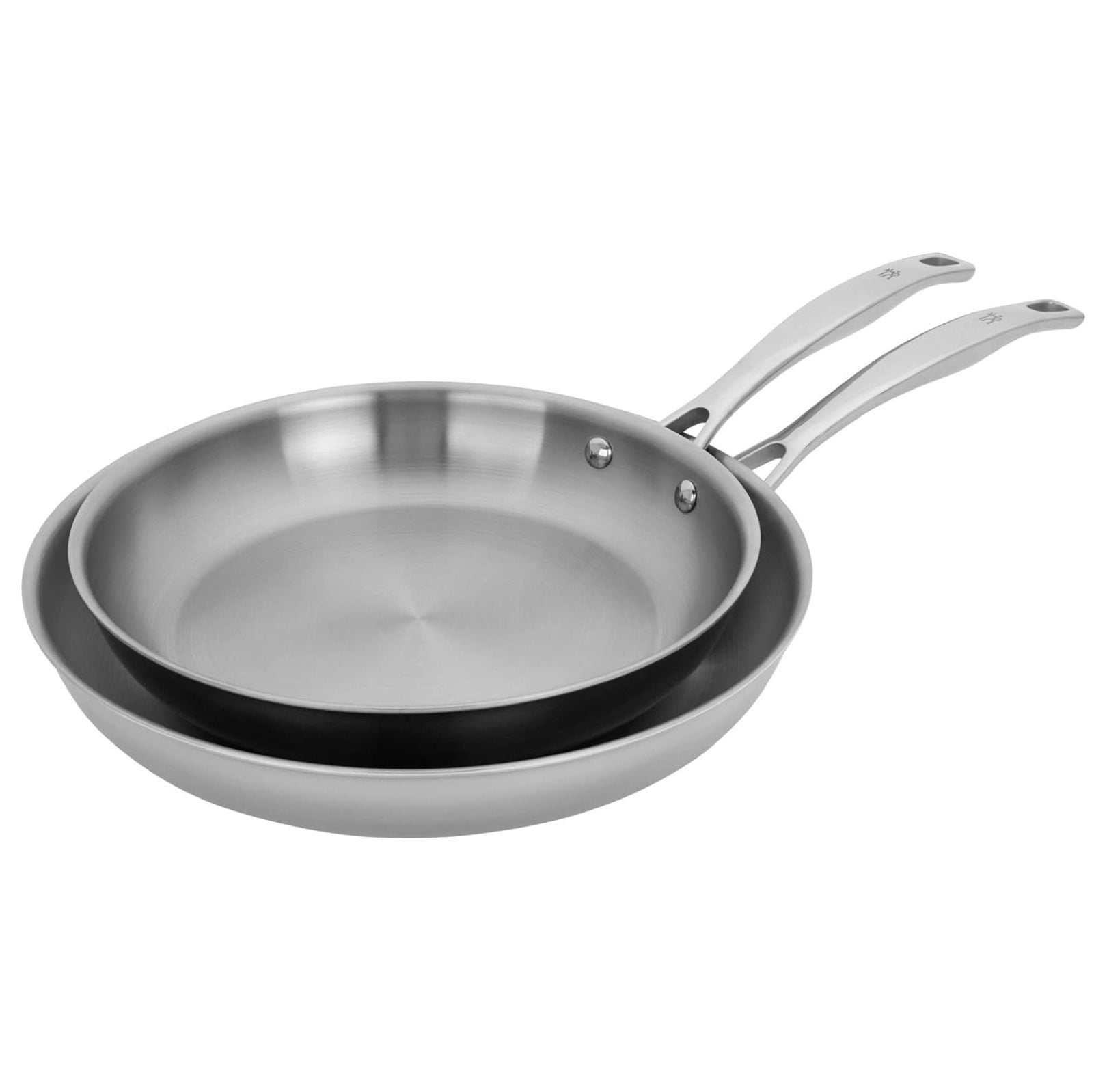 ZZYY Clad 2-pc Induction Frying Pan Set, 10-inch Fry Pan and 12-inch ...
