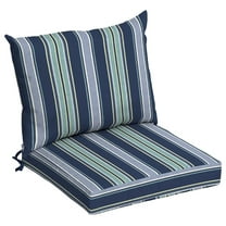 ZZYY Outdoor Cushion Pillow Back 21 x 21, Sapphire Blue Stripe