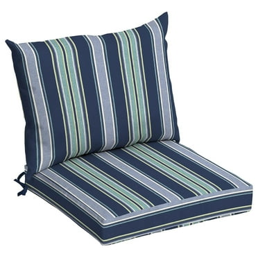 ZZYY Outdoor Cushion Pillow Back 21 x 21, Sapphire Blue Stripe