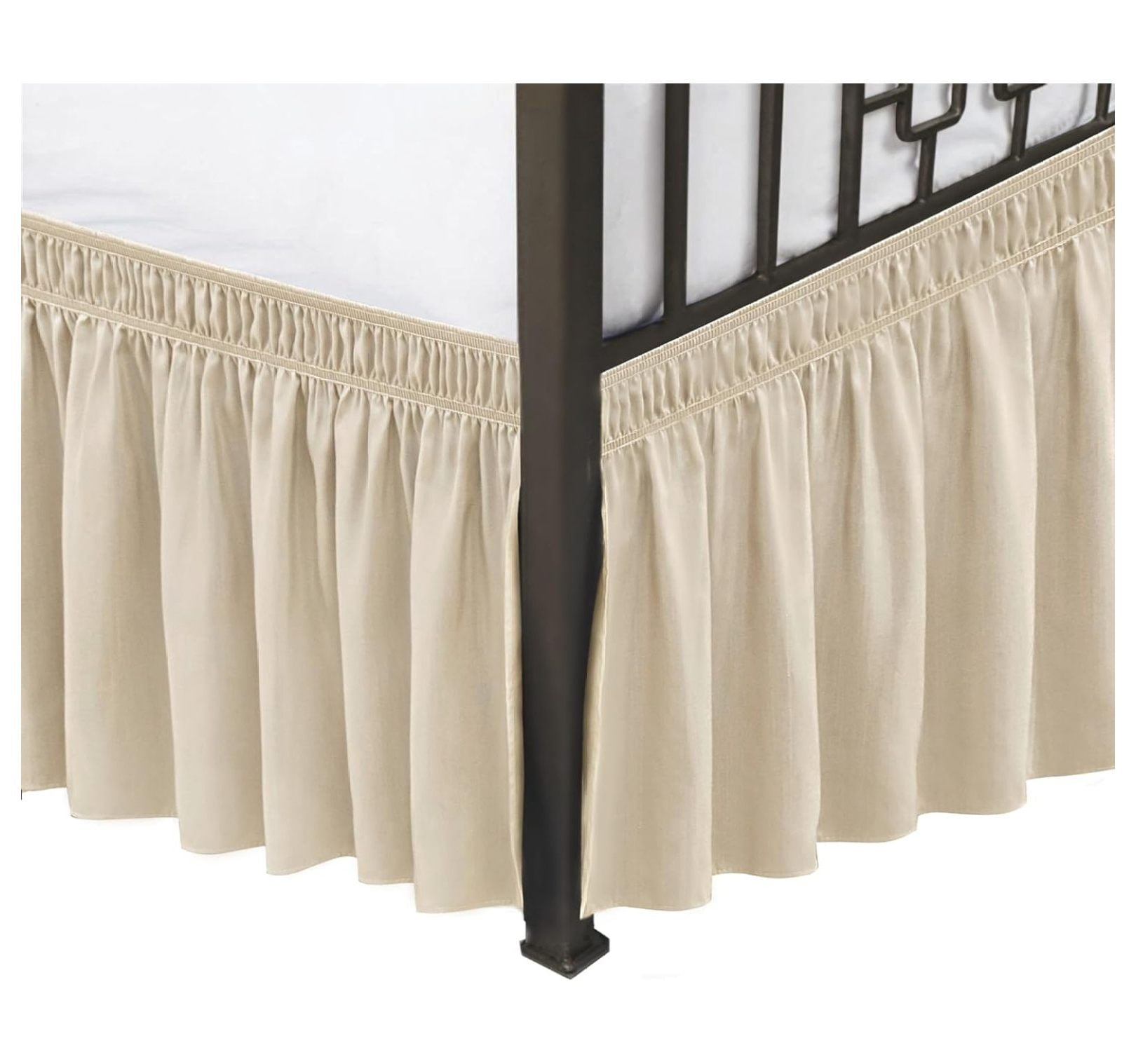 ZZYY Wrap Around Bed Skirts with Split Corners for Full Beds 15" Drop ...