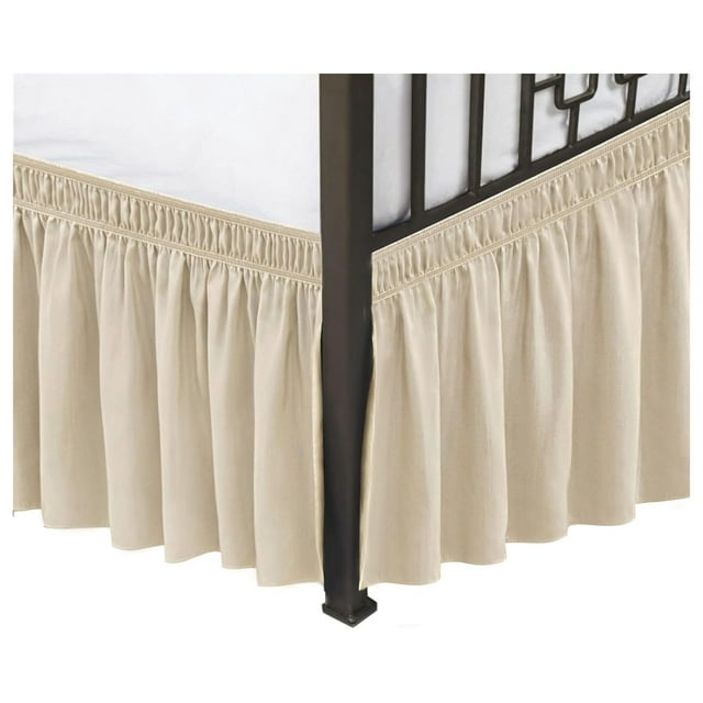 ZZYY Wrap Around Bed Skirts with Split Corners for Full Beds 15" Drop