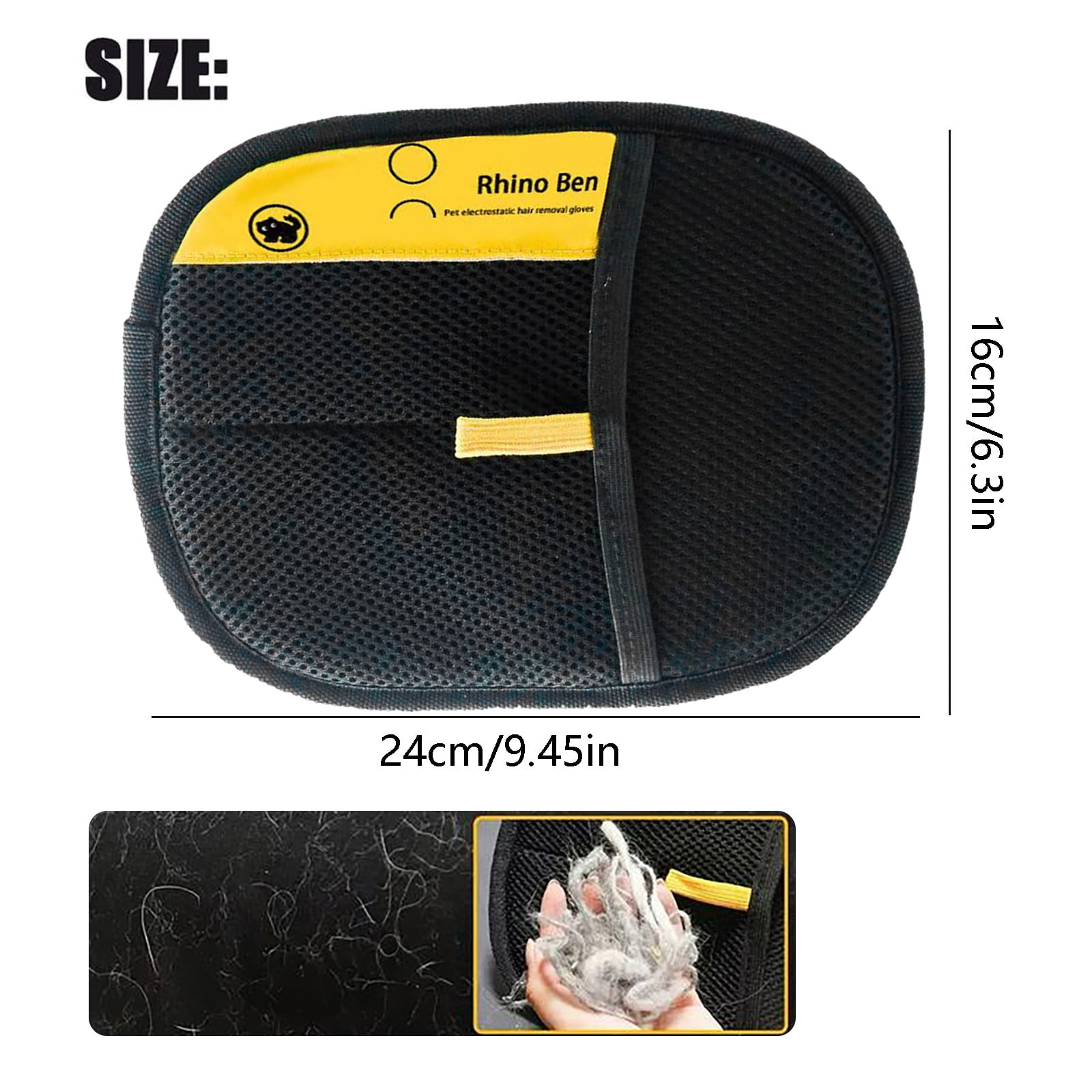ZZYuan 2PCS Pet Hair Remover Gloves - Reusable Grooming Gloves for Dogs & Cats,Pet Hair Remover Tool for Clothing, Couch, Bed, Carpet, Car Seat