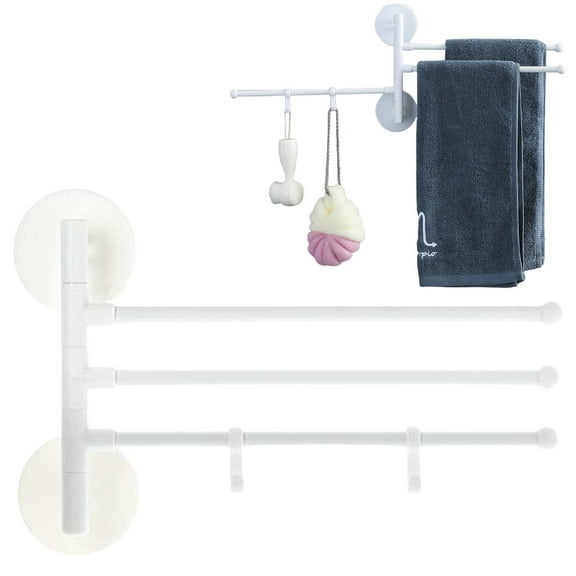 ZZYuan Big Clearance 360° Rotating Towel Rack without Drilling Bathroom and Toilet Storage Rack Multi Pole Wall Mounted Stainless Rotating Towel Pole Household Multi Functional Storage Rack New!
