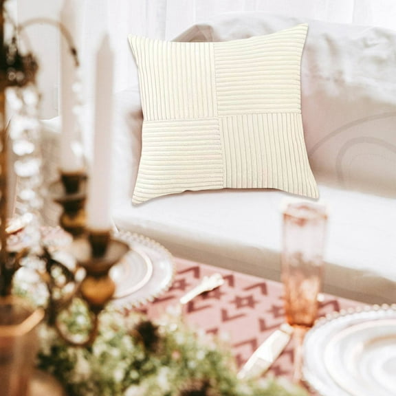 ZZYuan Big Clearance Boho Decorative Throw Pillow 18x18 Inch for Couch Bed Sofa Farmhouse Fall Home Decor Soft Corduroy Patchwork Textured Terracotta Cushi New!