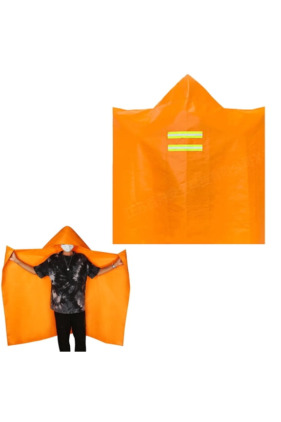 Big Clearance Fireproof Cloak Fire Escape Cloak Extra Big Fireproof Fiber Cape Emergency Used As A Fire Blanket Head Fire Escape Suit for Household Home New!