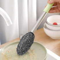 ZZYuan Big Clearance Stainless Steel Wool Scrubber Set, Long Handle & Handle Brushes,Metal Brush for Pots, Pans, Grills,Cutlery Cleaning New!