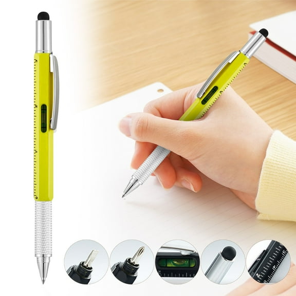 ZZYuan Big Clearance Stocking Stuffers for Men Dad Multitool Pen Tool Cool Gadget for Men Ideas for Him Teachers Ruler Screwdriver Ballpoint Pen 1ml