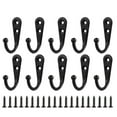 thumbnail image 1 of ZZYuan Black Wall Mounted Coat Hooks,Hanger Hook with 10 Pieces Screws，Heavy Duty Metal Single Prong Robe Hanger Rustproof Wall Hooks for Towel Hat Key Bag on Bathroom, Kitchen, Livingroom, 1 of 9